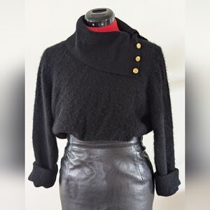 Charter Club Two-Ply Cashmere Sweater Gold Buttons Women's XL